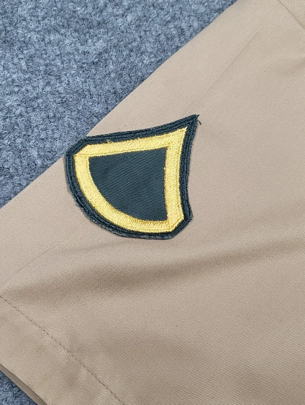 Vintage 70’s US Army Khaki Tan Private First Class Dress Shirt Size S